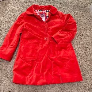 mini Boden Velvet Sixties Coat, size 5-6